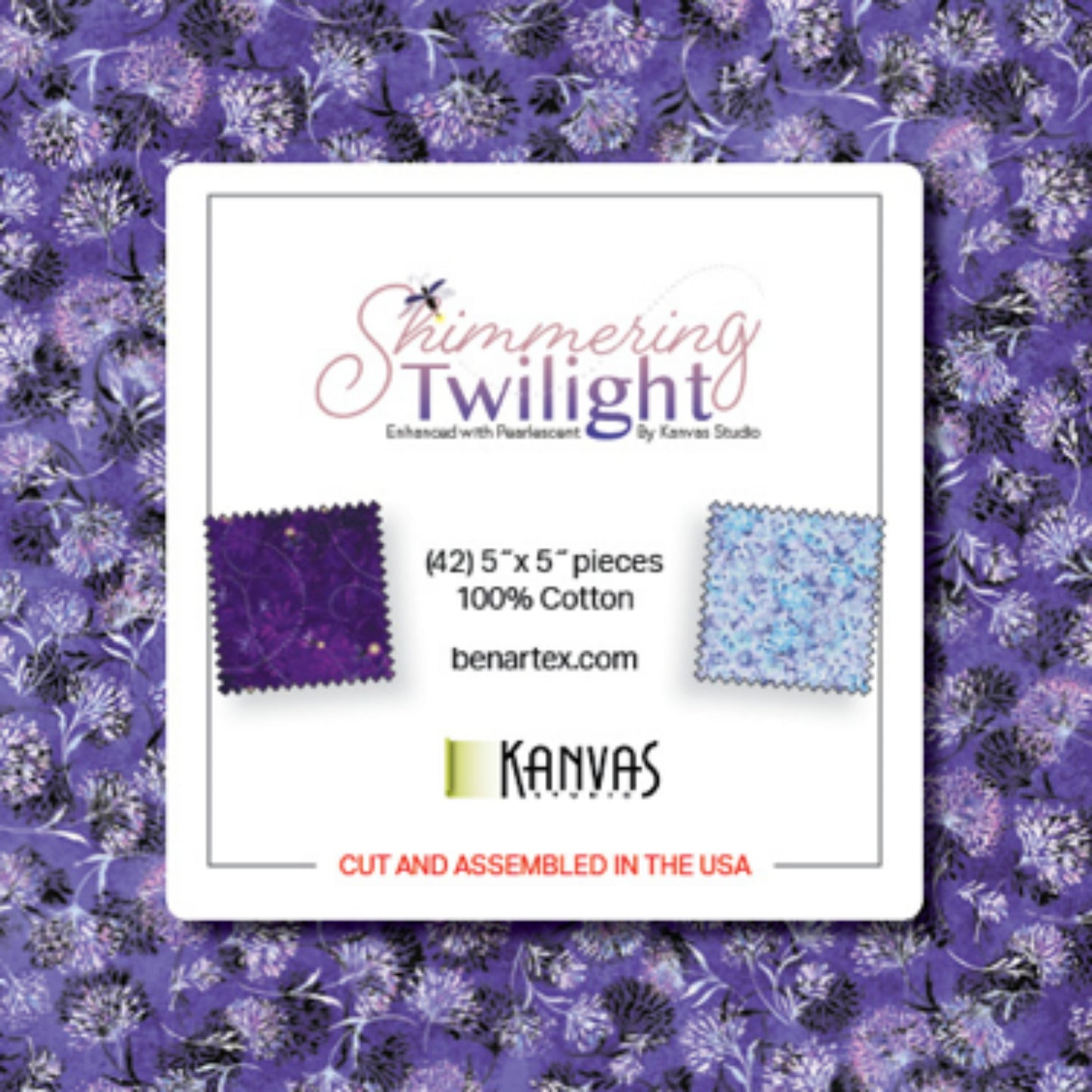 Shimmering Twilight 5 x 5" Charm Pack Kanvas for Benartex