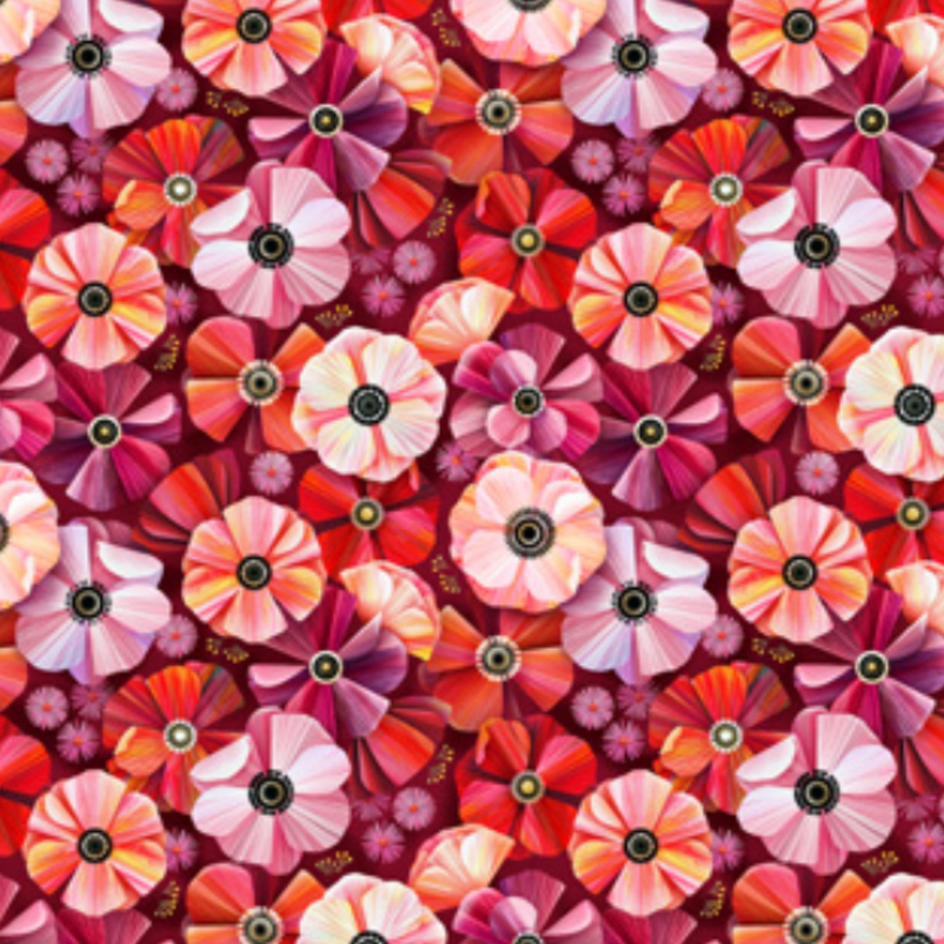 Poppy Head Fabric Sunday Collection Figo Fabrics
