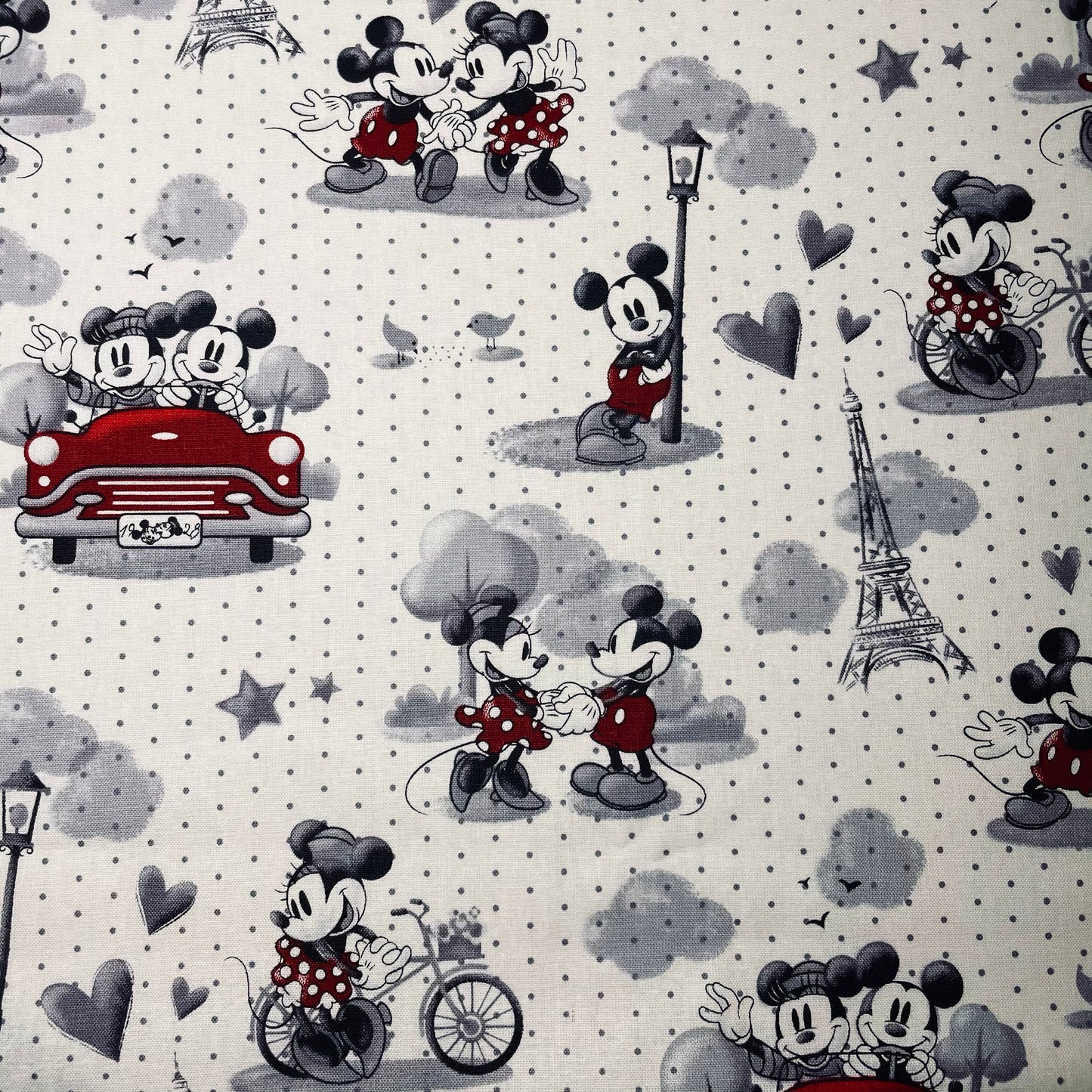 Stand Mixer Slider Mat - Retro Mickey and Minnie Mouse Paris Fabric