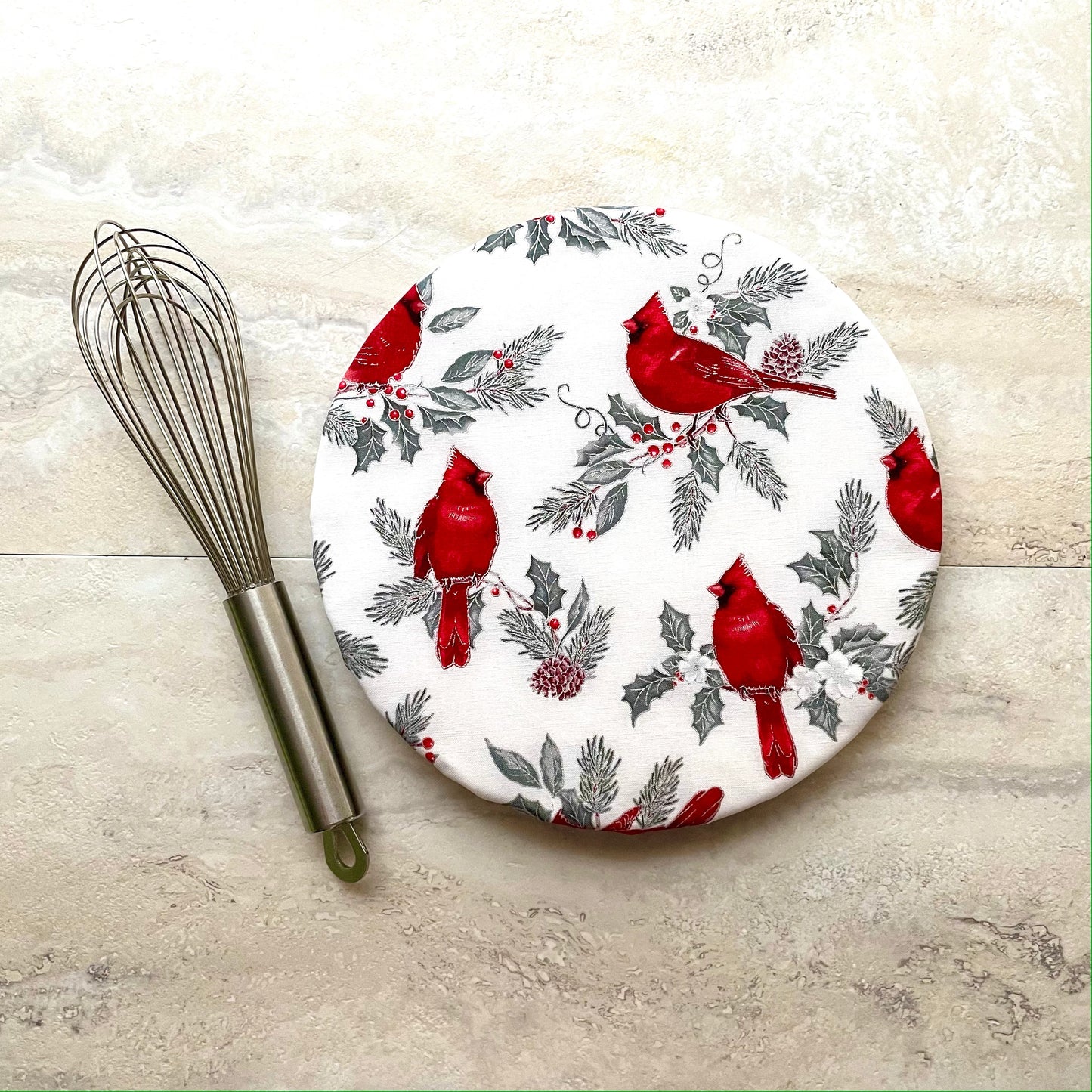 Christmas Cardinals Bowl Cover