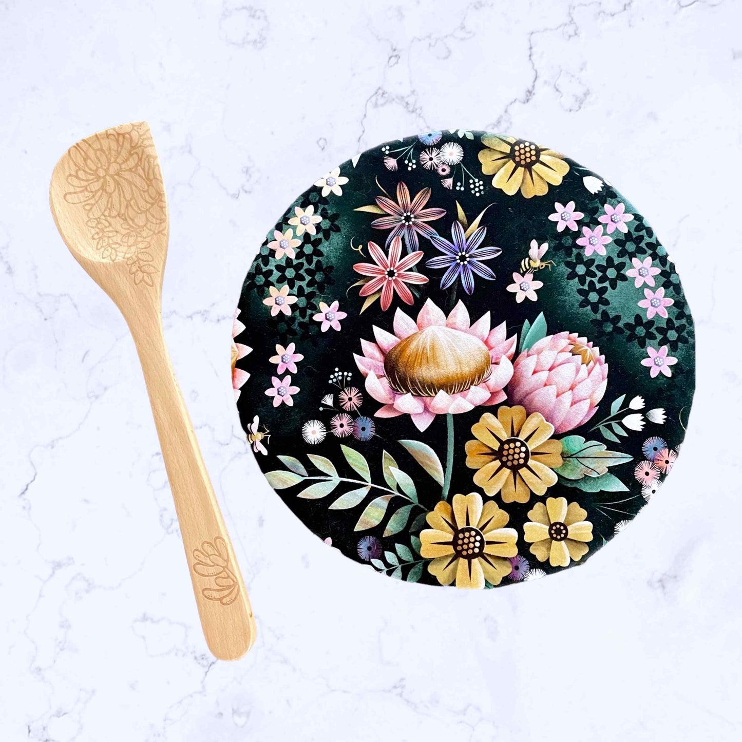 Stand Mixer Bowl Covers -  Honeybloom Bees and Flowers Bowl Cover