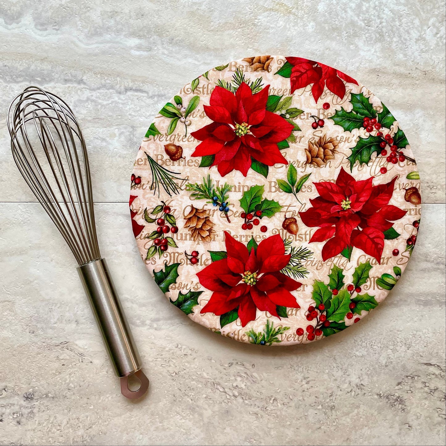 Christmas Poinsettia Bowl Cover