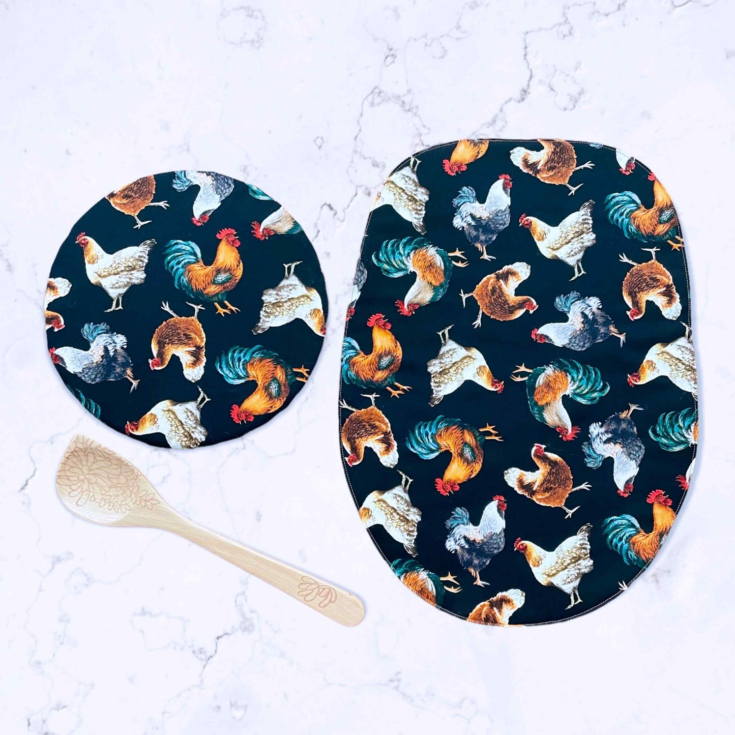Stand Mixer Bowl Covers - Roosters and Chickens Farmhouse Theme