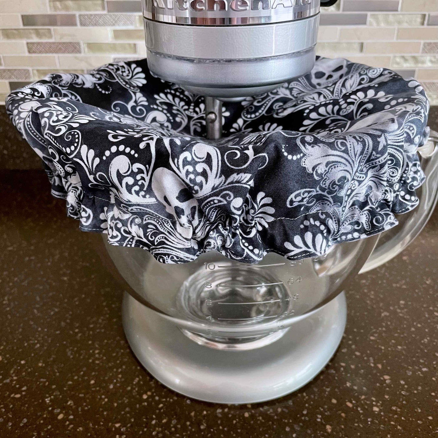 Stand Mixer Bowl Covers - Skull Damask
