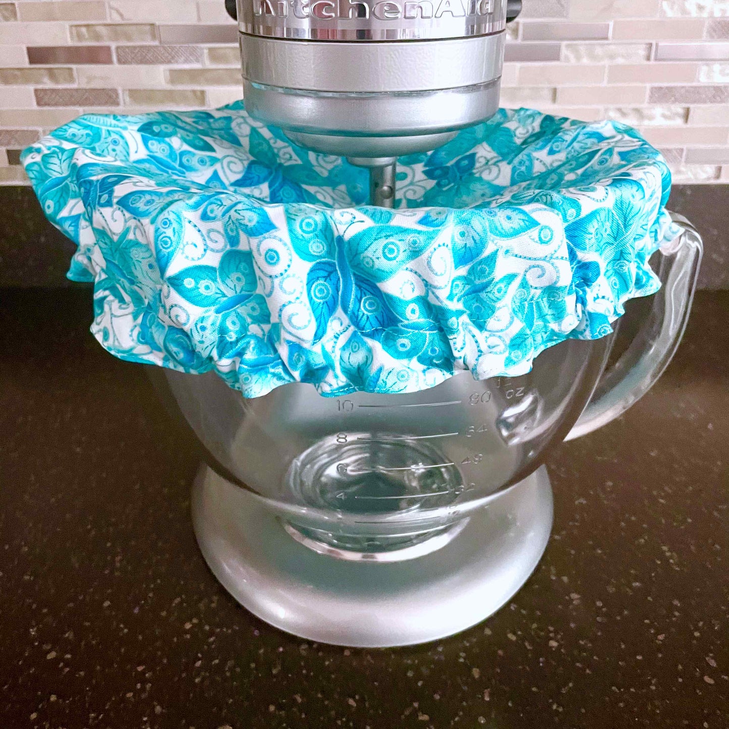 Stand Mixer Bowl Covers - Teal Butterflies Ovarian Cancer Awareness