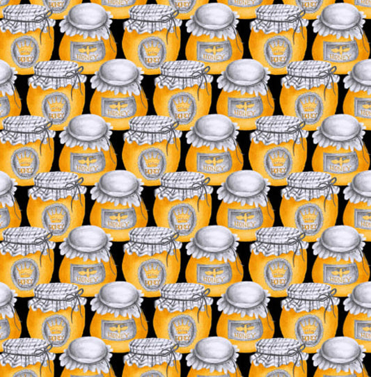Fabric By The Yard - Yellow Honey Jars - Show Me The Honey - B 1343 44 Blank Quilting