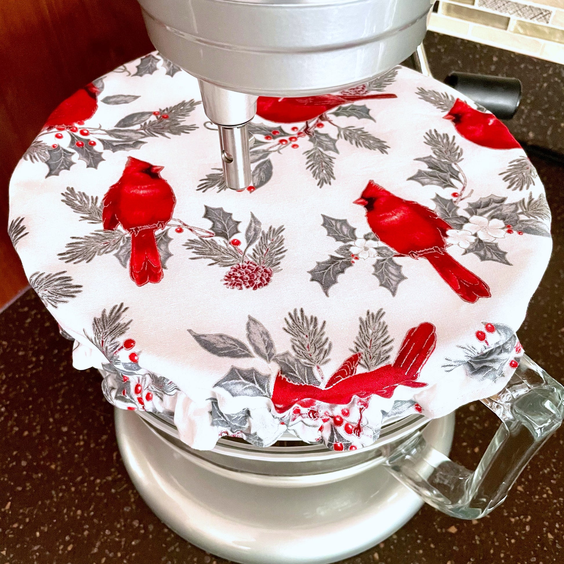 Christmas Cardinals Stand Mixer Bowl Cover KitchenAid 6qt.