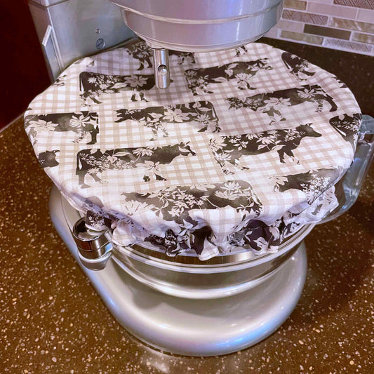 Floral Cow Mixer Bowl Cover