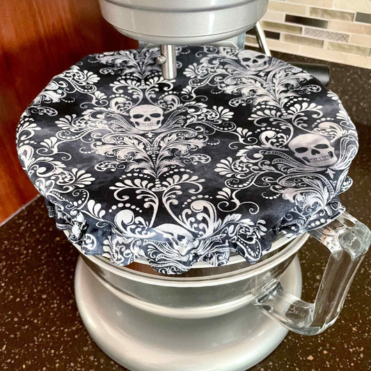 Stand Mixer Bowl Covers -  Skull Damask