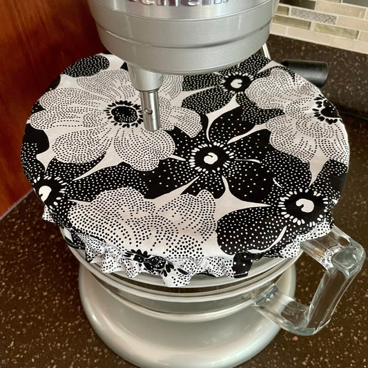 Stand Mixer Bowl Covers - Black and White Floral