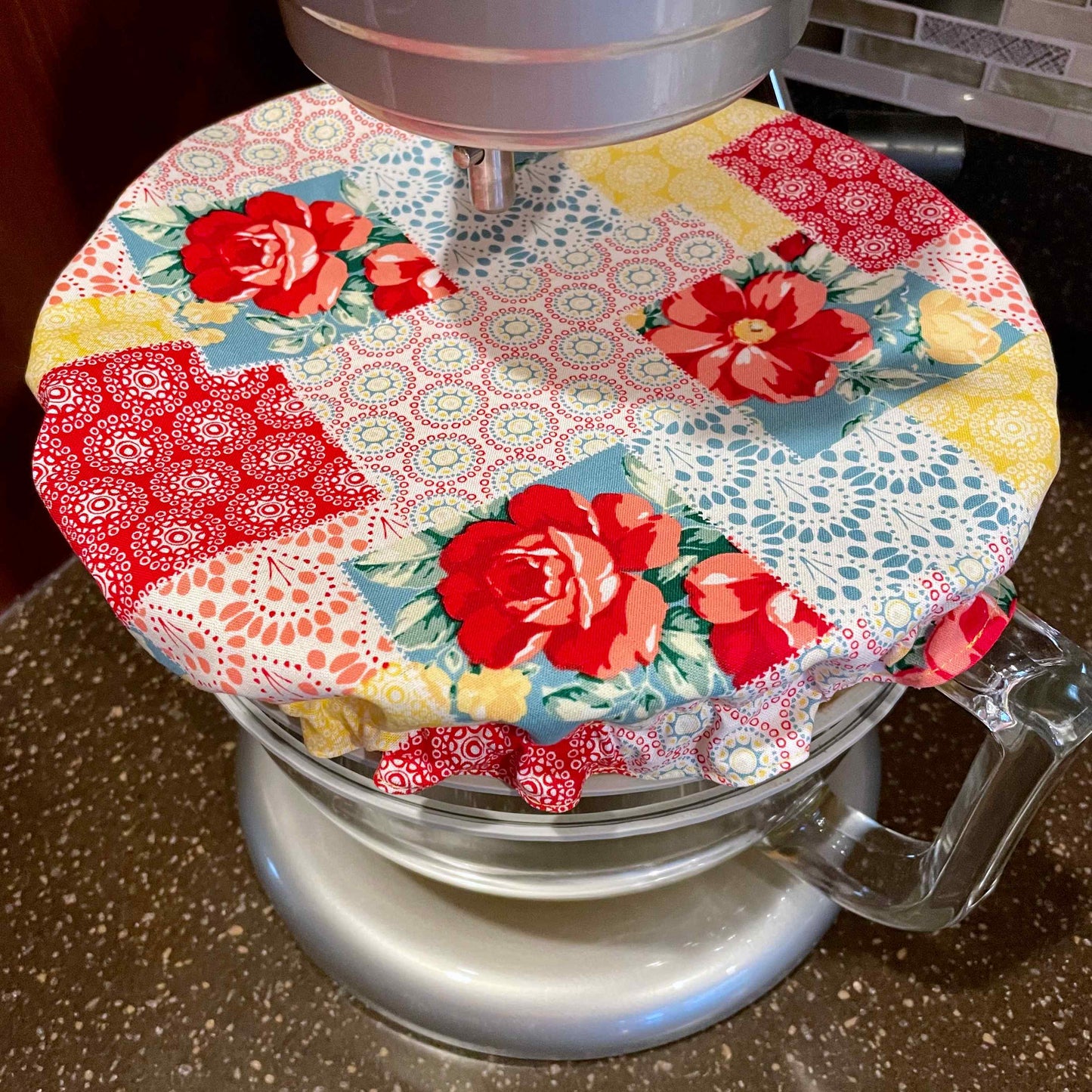 Stand Mixer Bowl Covers - Pioneer Woman Sweet Rose Patchwork