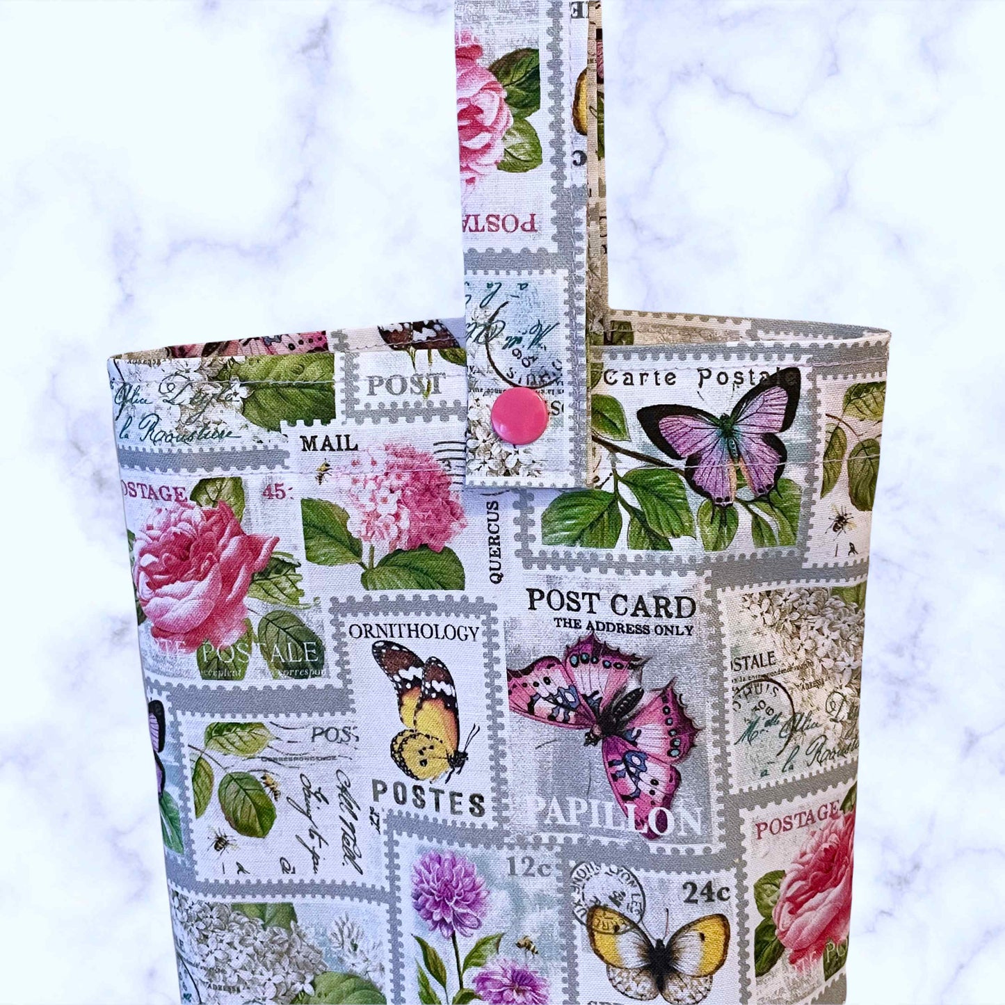 Plastic Bag Holder Dispenser - Butterfly Stamps