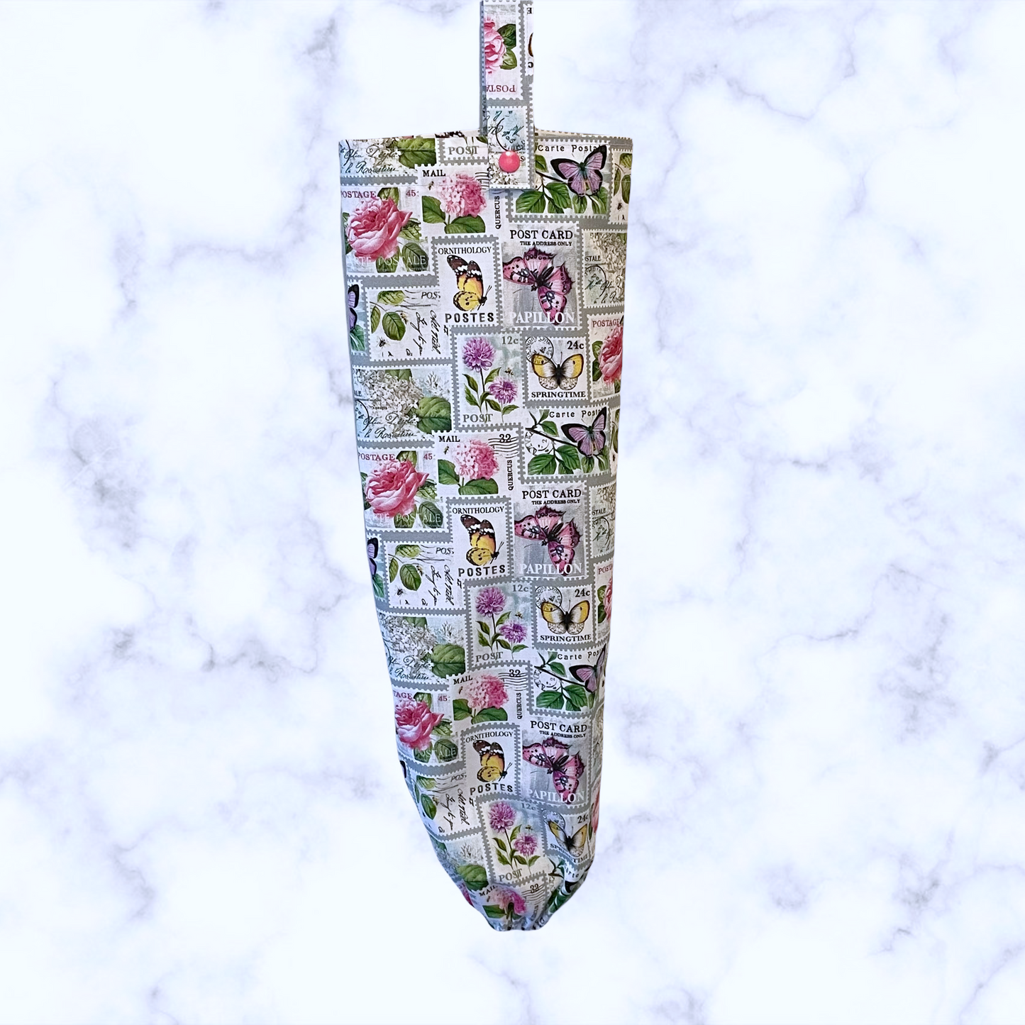 Plastic Bag Holder Dispenser - Butterfly Stamps
