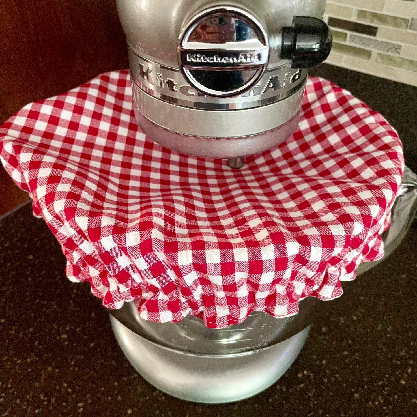 Stand Mixer Bowl Covers - Crimson Red Gingham Check