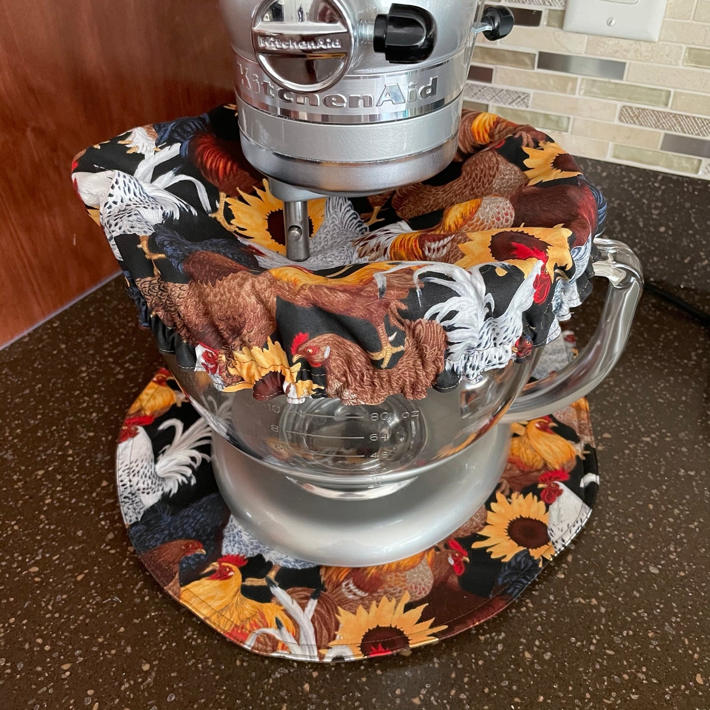 Stand Mixer Bowl Covers - Roosters and Sunflowers