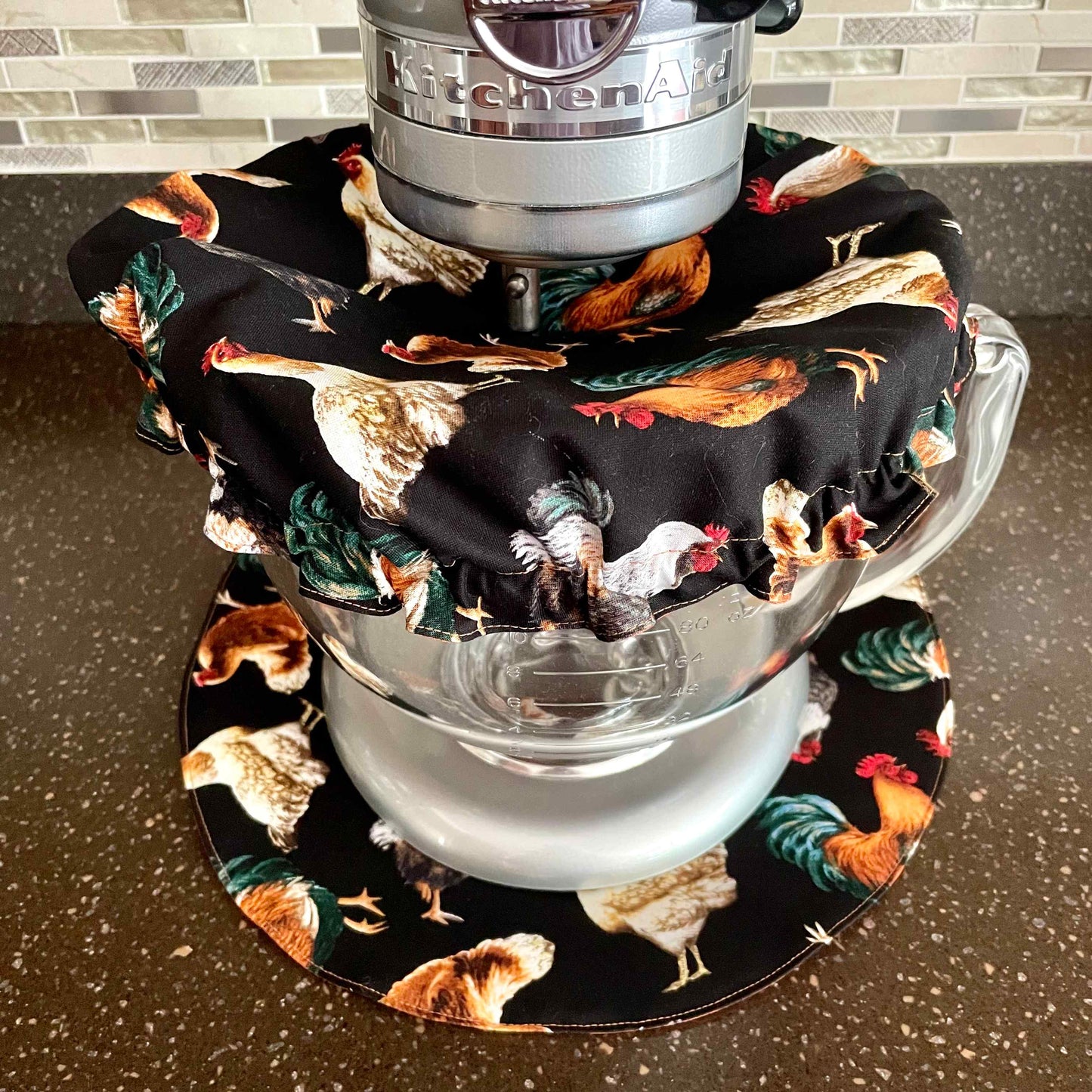 Stand Mixer Slider Mat - Roosters and Chickens