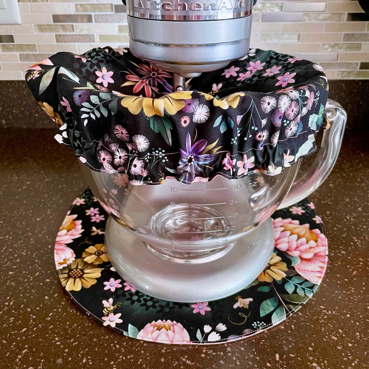 Stand Mixer Slider Mat | Honeybloom Bees and Flowers Mixer Slider Mat