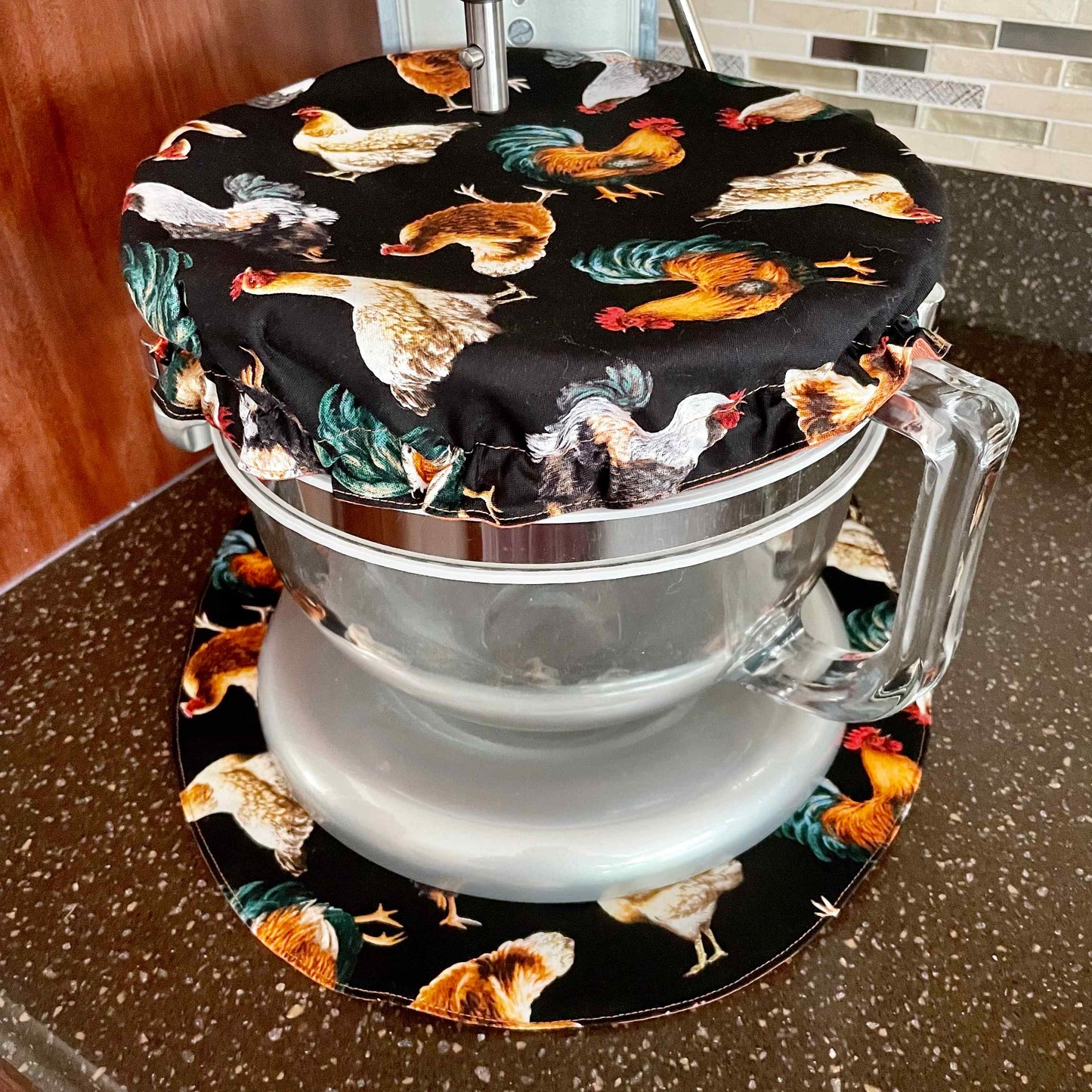 Stand Mixer Slider Mat - Roosters and Chickens