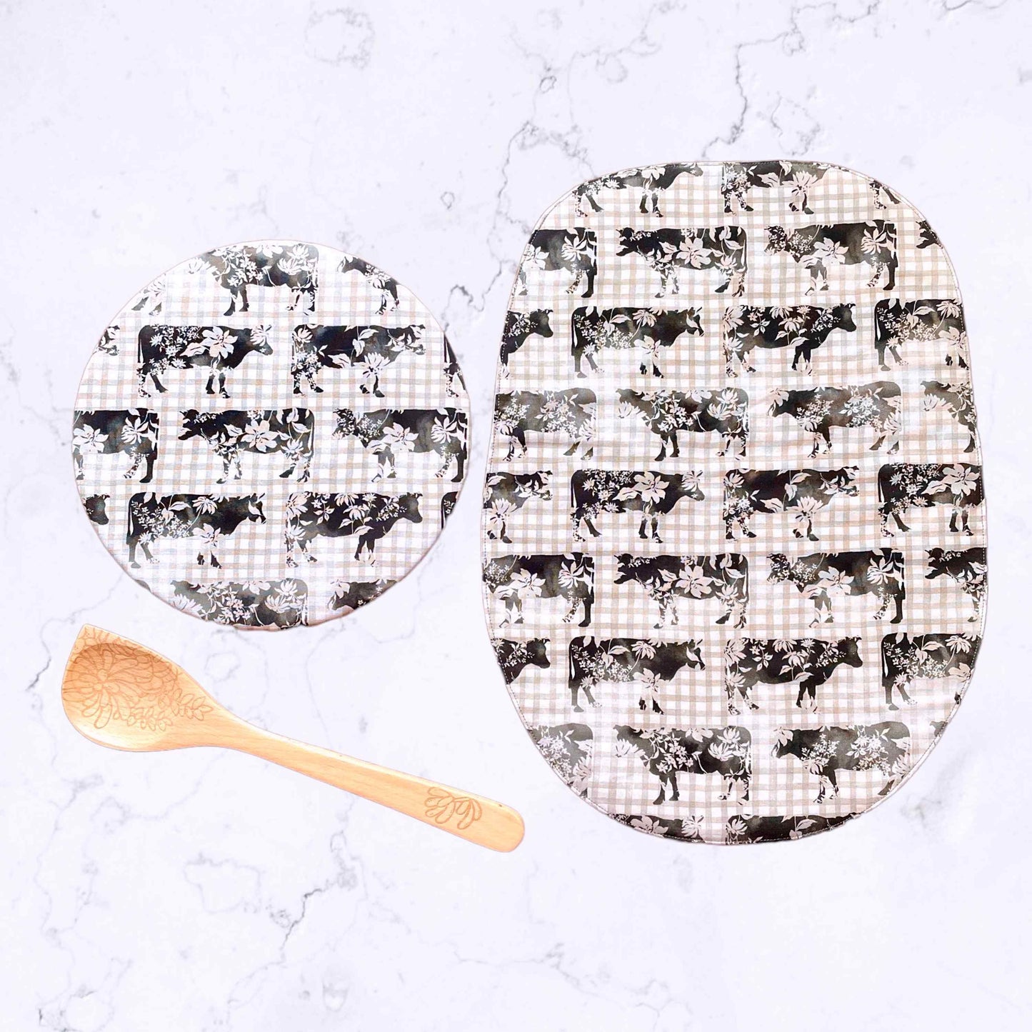Stand Mixer Slider Mat - Floral Cows