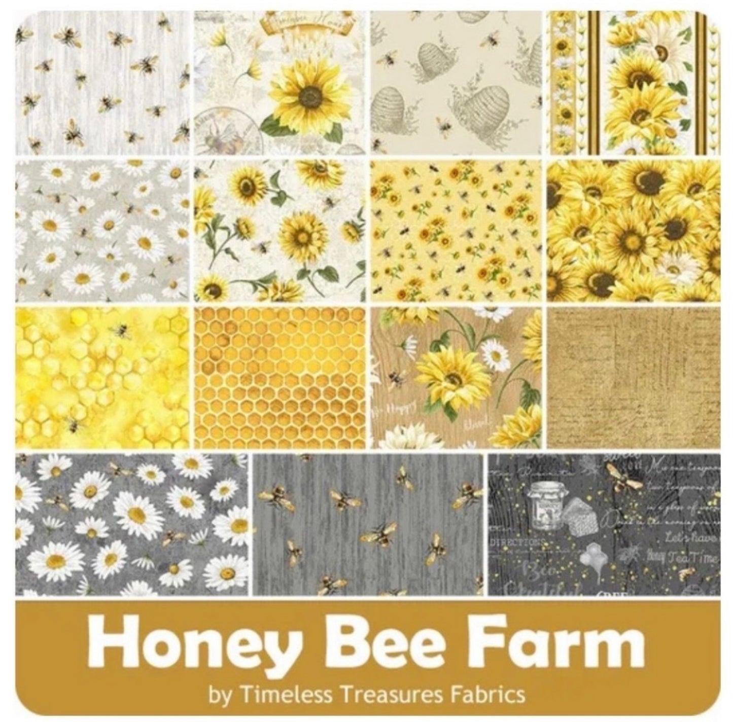 Honey Bee Farm Collection - 12 pc. Fat Quarter Bundle - Timeless Treasures