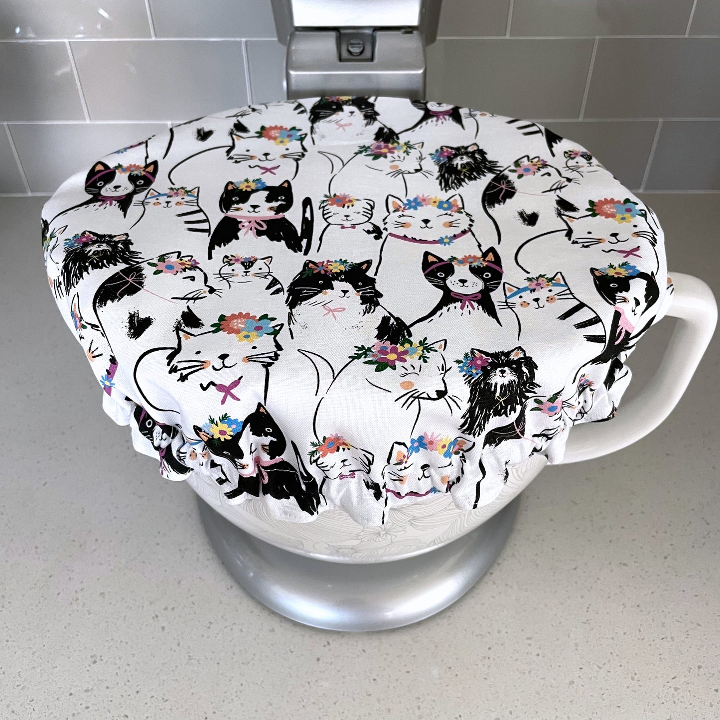 Stand Mixer Bowl Covers - Floral Cats