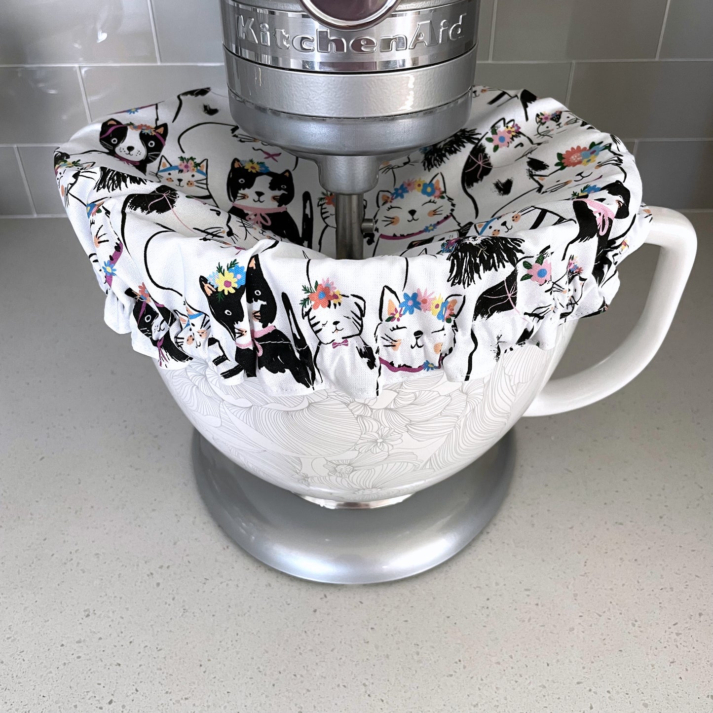 Stand Mixer Bowl Covers - Floral Cats