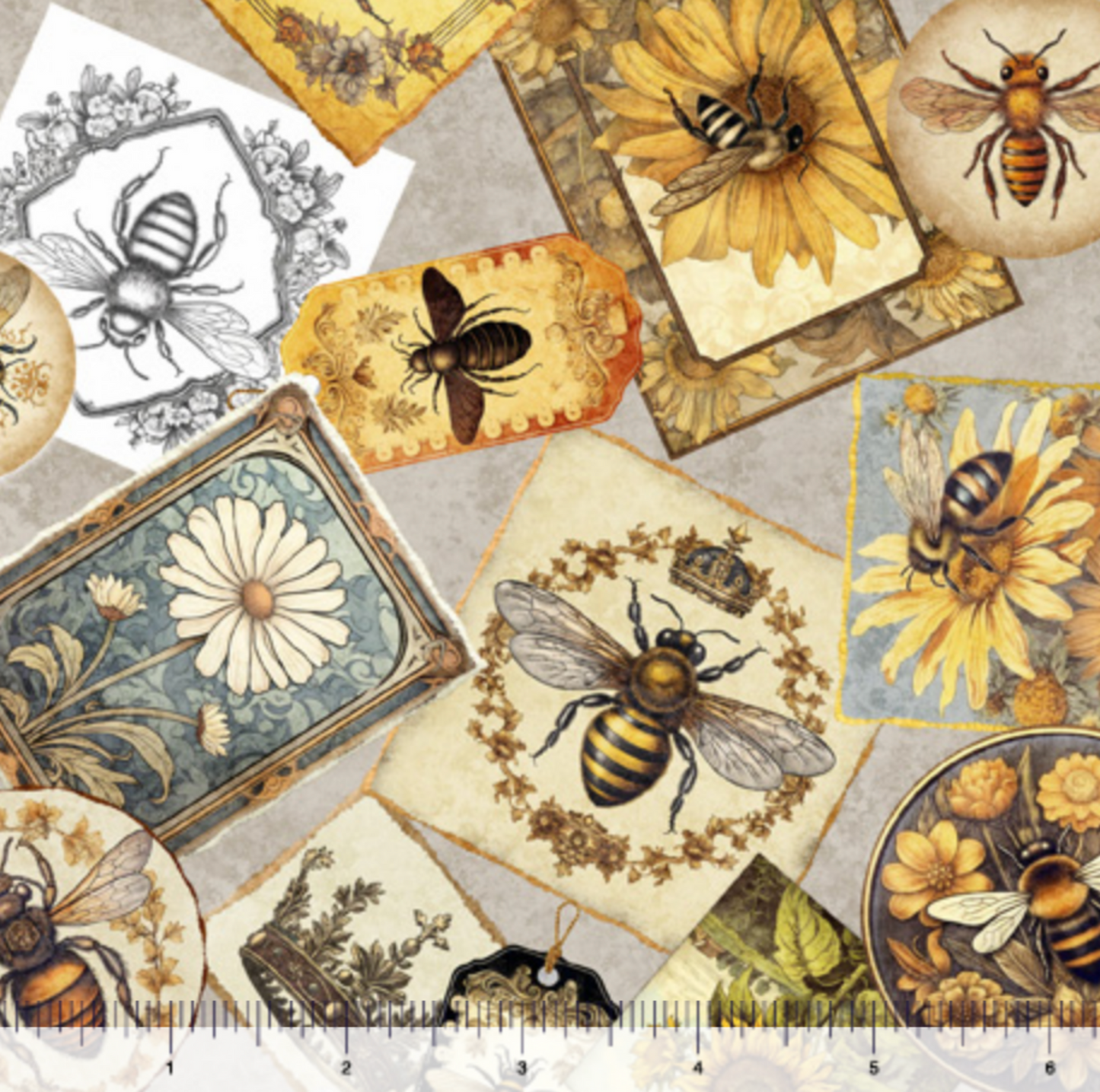 Bee Collage - Queen Bee Collection - QT Fabrics