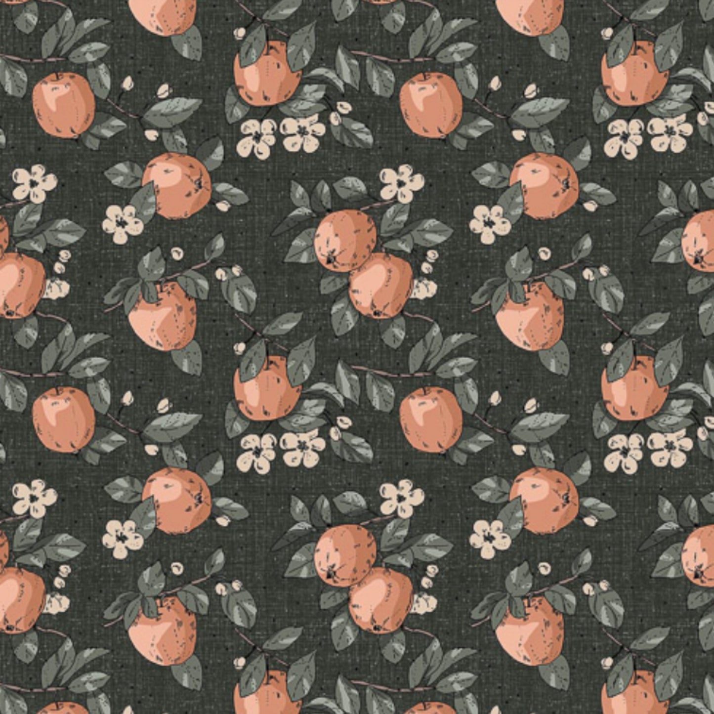 Apples in Spruce - Klara Collection by Bernaett Urbanovics for Figo Fabrics