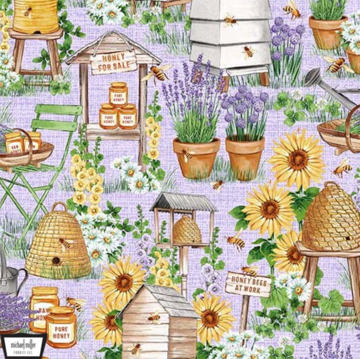 Busy Bee Farm from the Bee Culture Collection by Michael Miller Fabrics