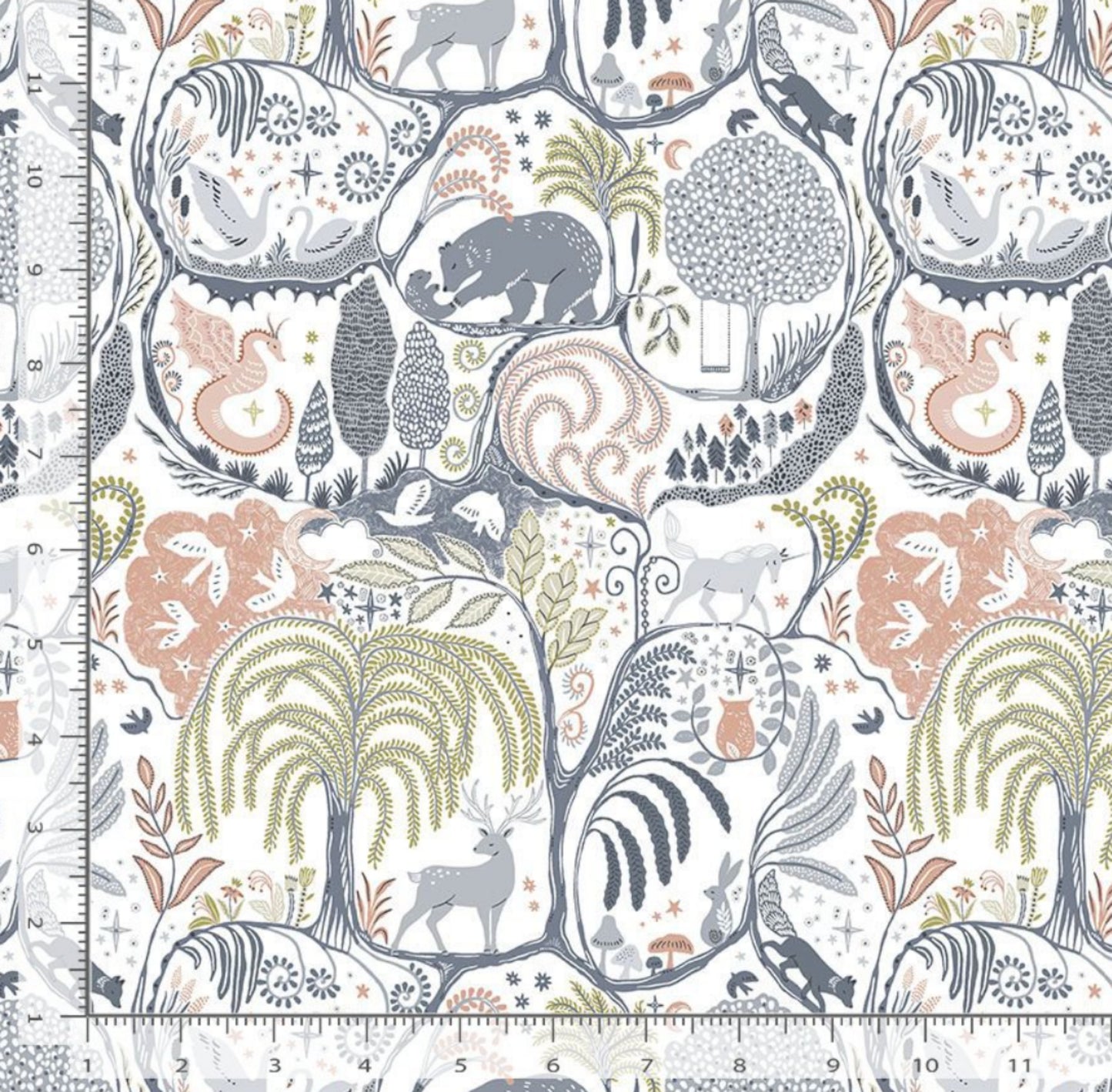 Secret Forest - from the Secret Forest Collection by Dear Stella Fabrics - D2578 - White