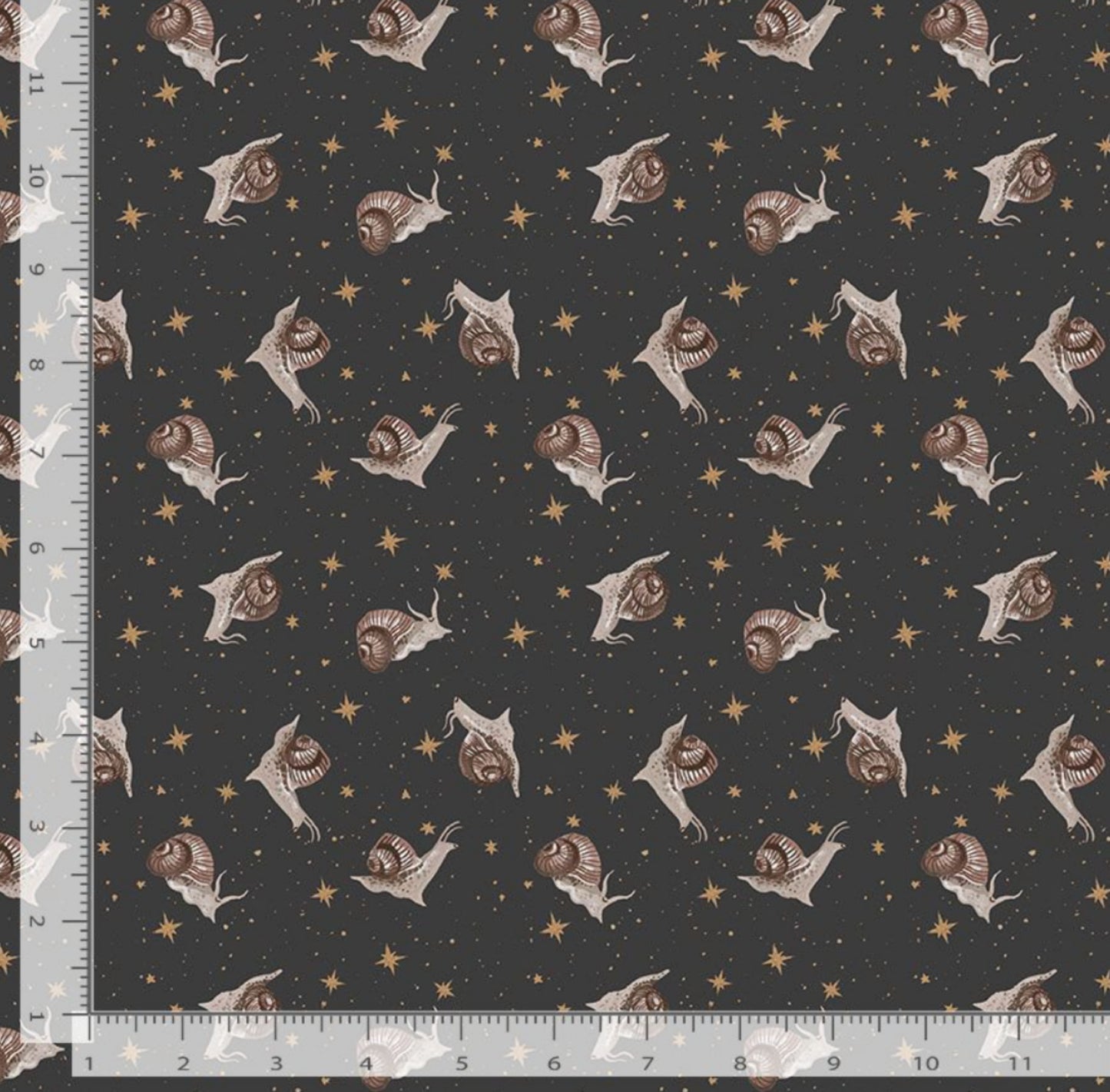 Snails - Goblincore Collection by Rae Ritchie for Dear Stella Fabrics - DRR2541 - Carbon