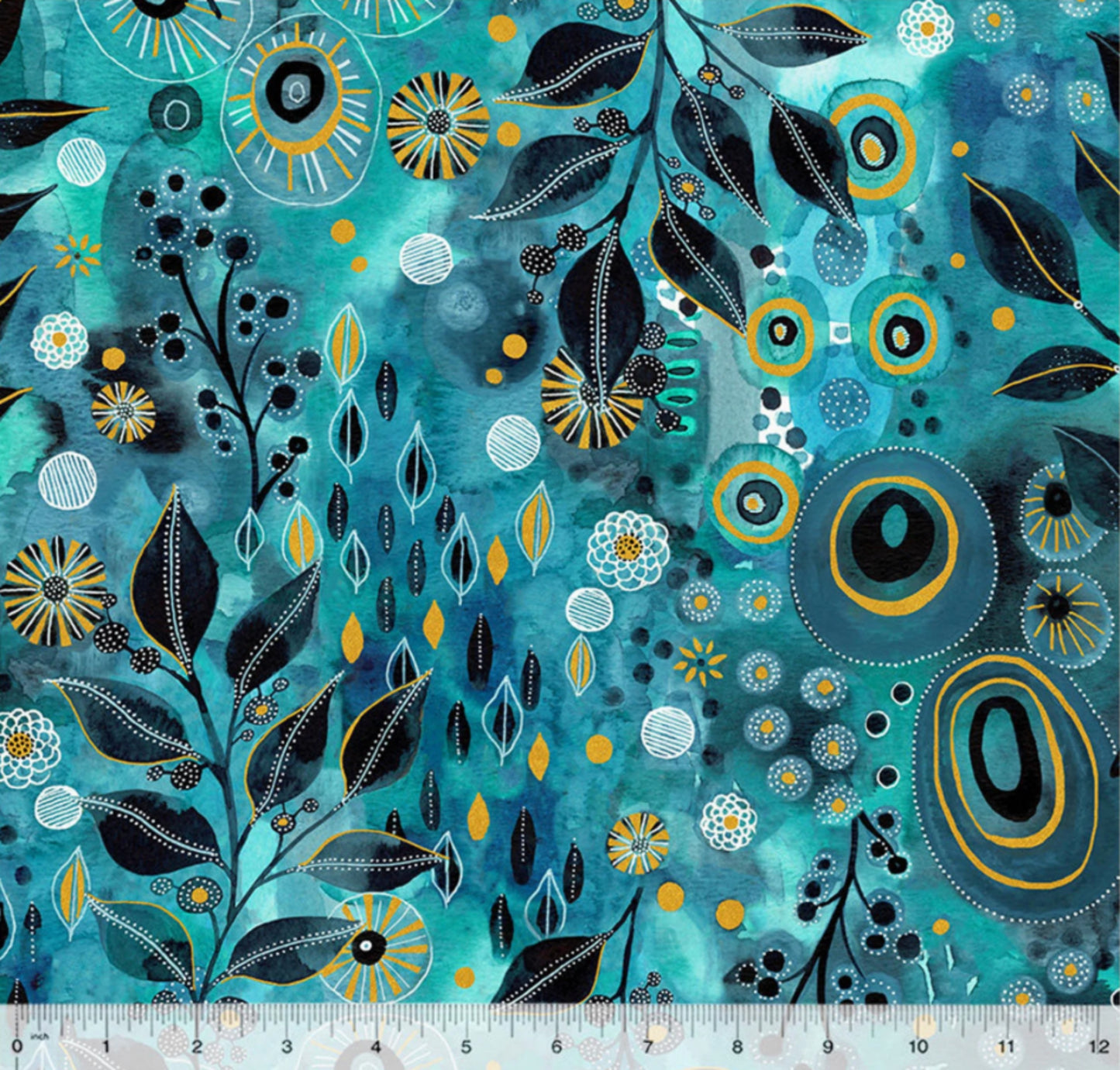 Ebb and Flow - Aqua - Enchanted by Essoldo Design - Windham Fabrics