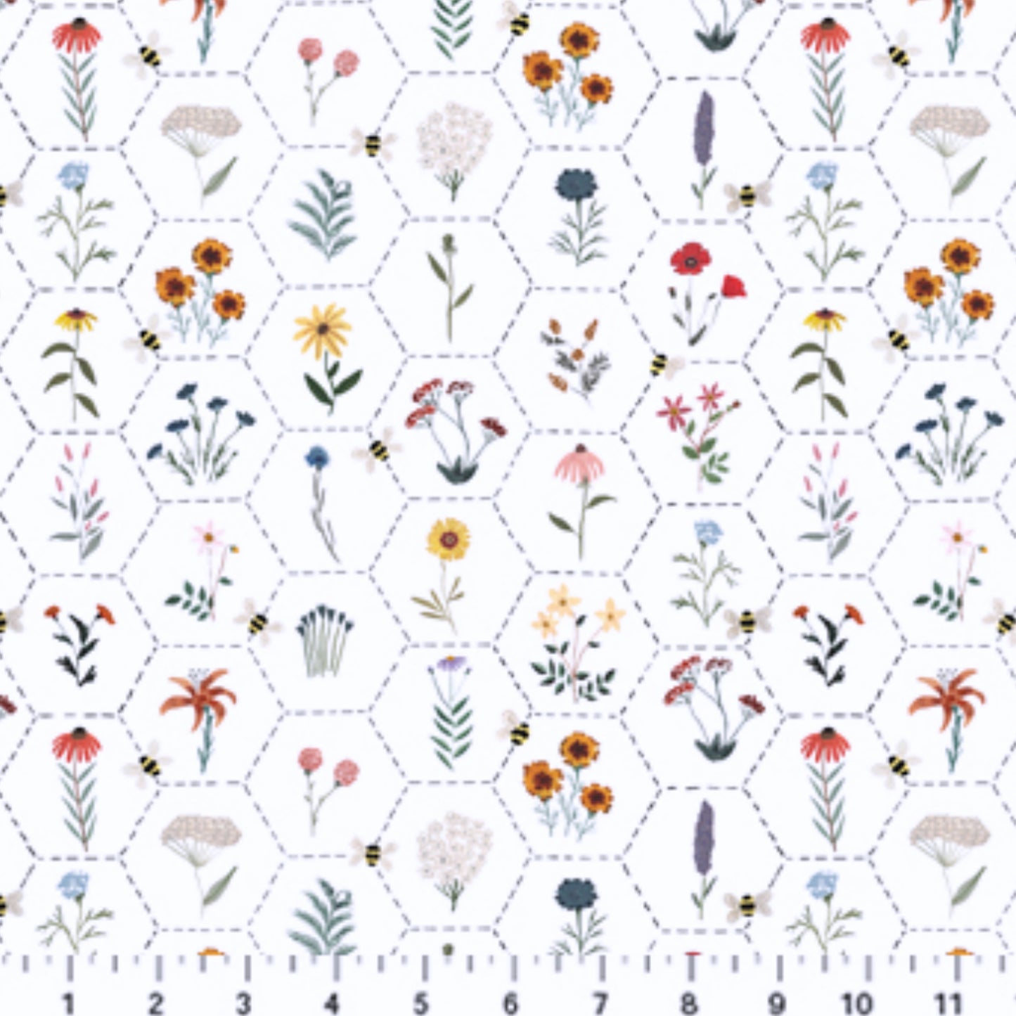 Hexie Floral - Eden Collection - Bocciccini Meadows for Figo Fabrics