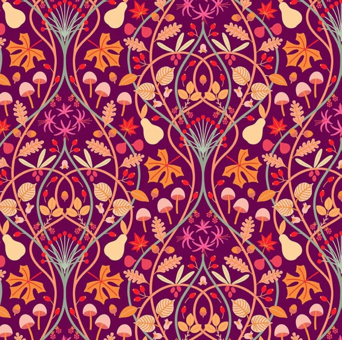 Fall Botanica fabric by Pippa Shaw for For Figo Fabrics