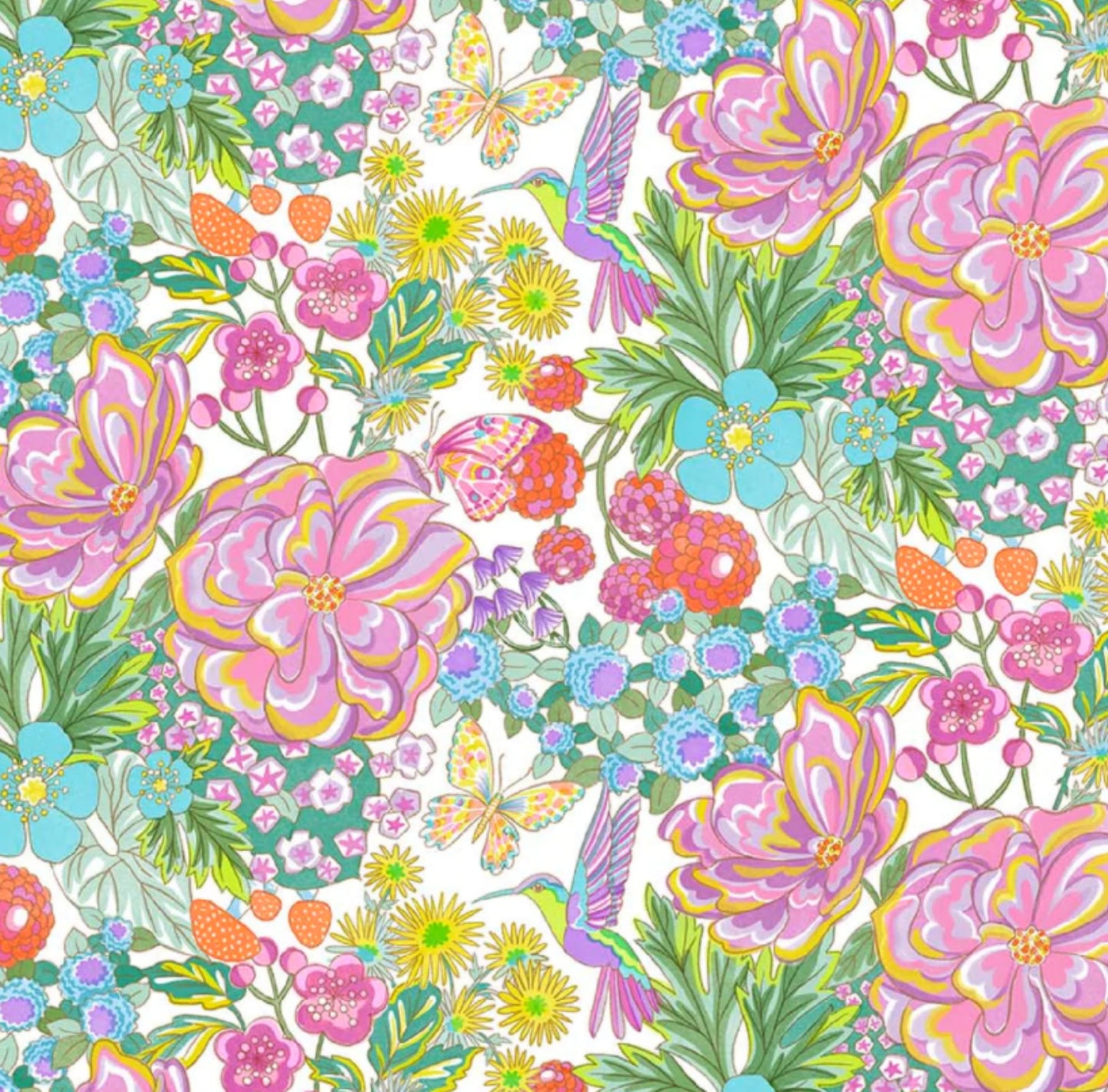 Floral Oasis Fabric from the Magic Garden Collection from Figo Fabrics.