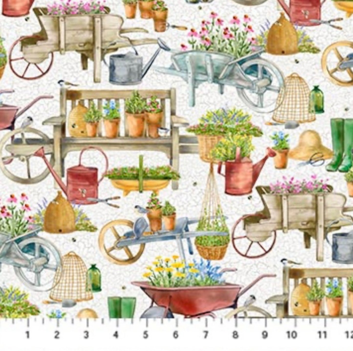 Garden Feature - Plant With Love Collection - Northcott Fabrics