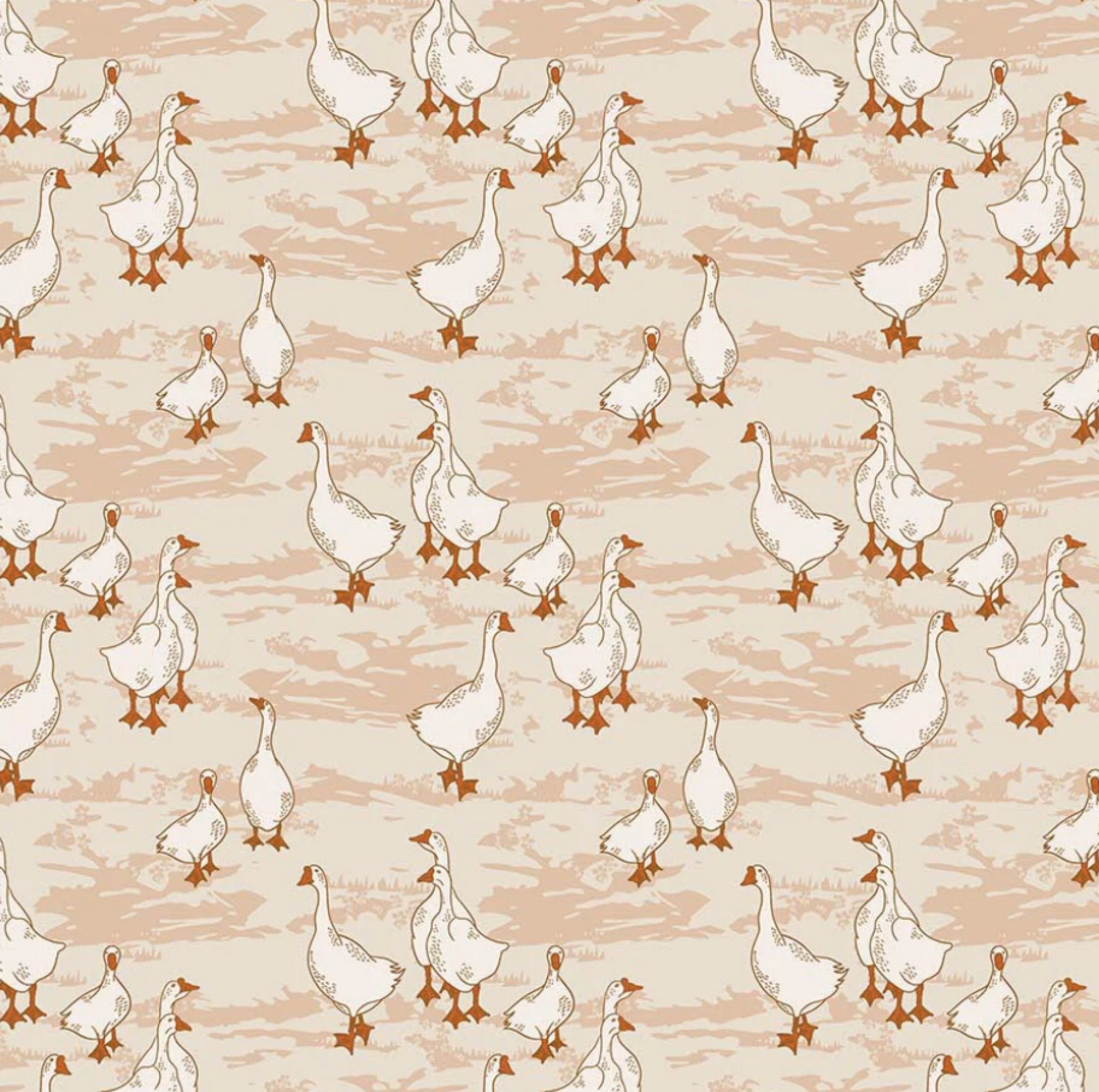 Geese from the Wild Cottage Collection from Figo Fabrics