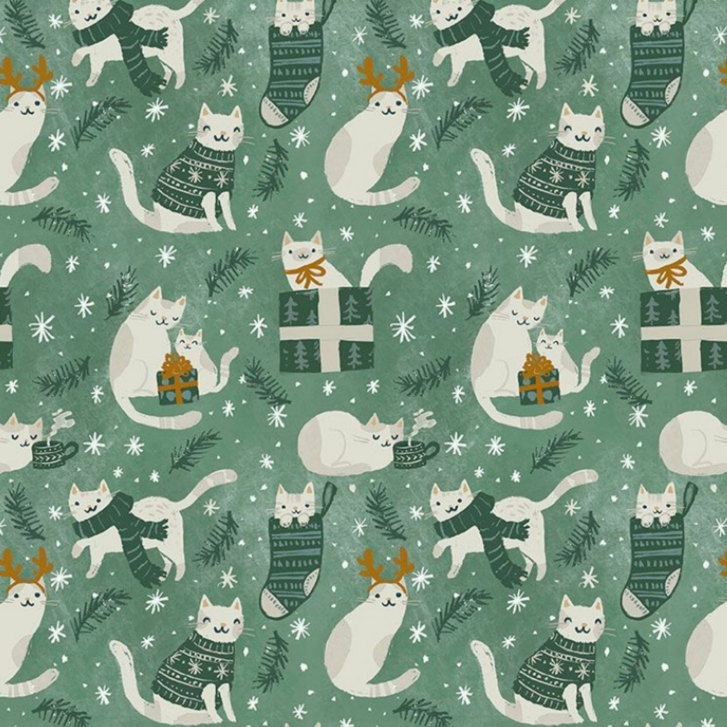 Holiday Cats - from the Best In Snow Collection by Clara Jean for Dear Stella Fabrics