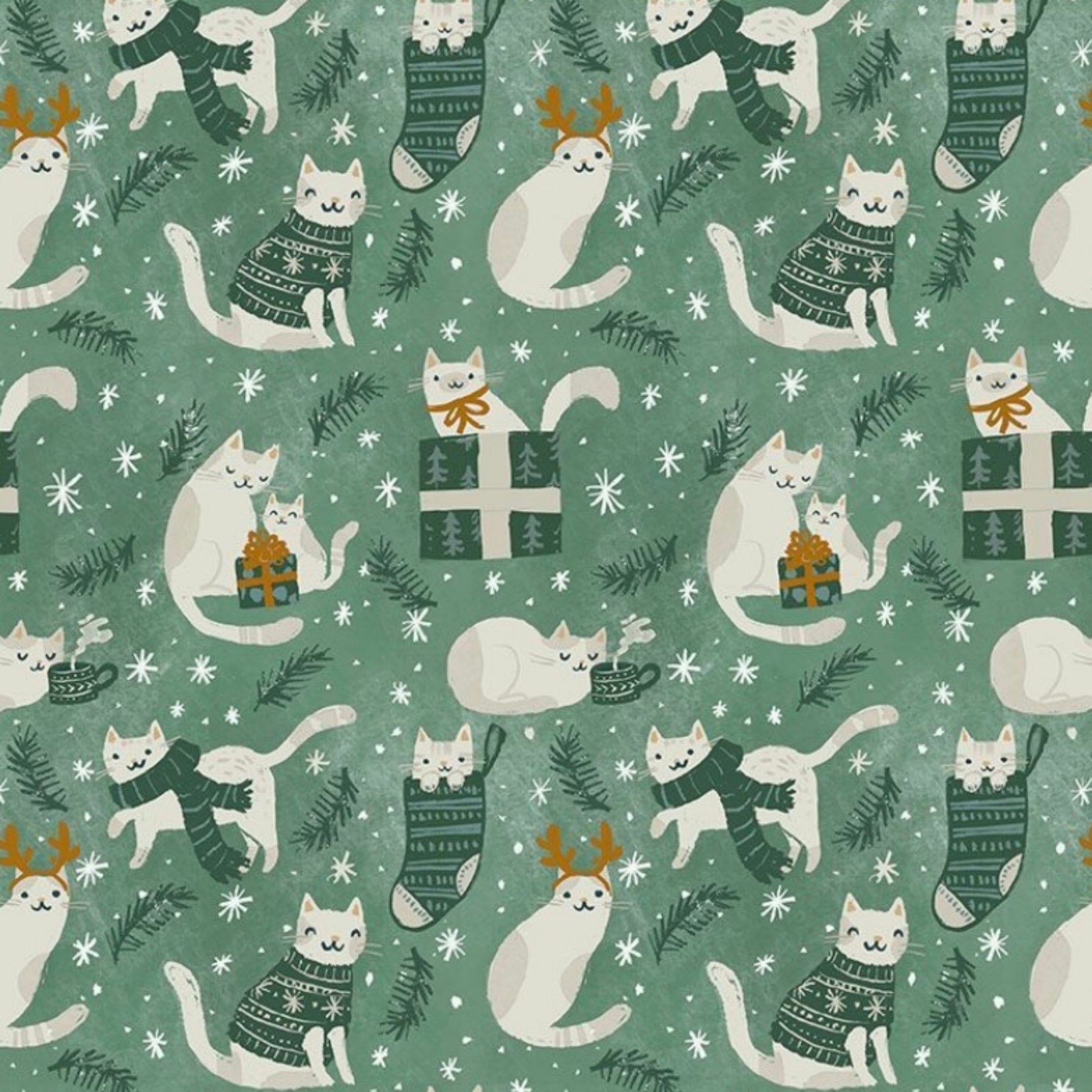 Holiday Cats - from the Best In Snow Collection by Clara Jean for Dear Stella Fabrics