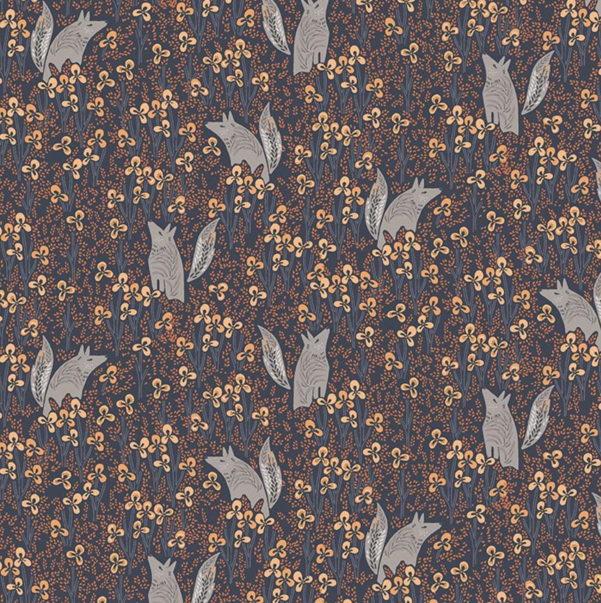 Howl - Midnight - Full Moon collection from Dear Stella Fabrics. Western-themed fabric featuring coyotes. 100% cotton, digitally printed.