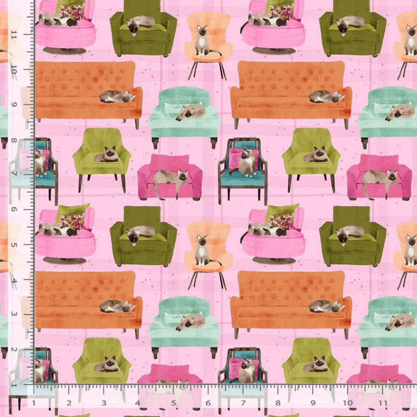 Lounge Cats - Lazy Sunday Collection - Dear Stella Fabrics