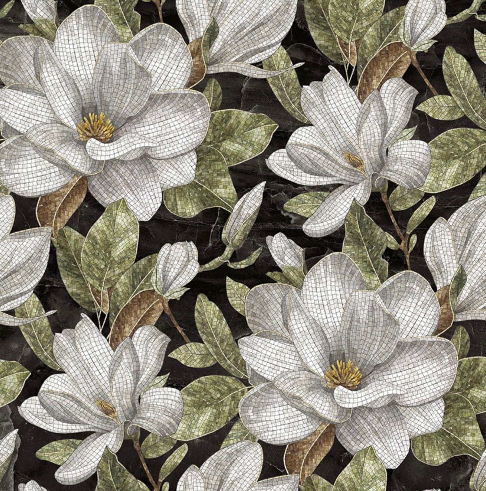 Magnolia Trail - Magnolia Collection from Northcott Fabrics - Black multi fabric.