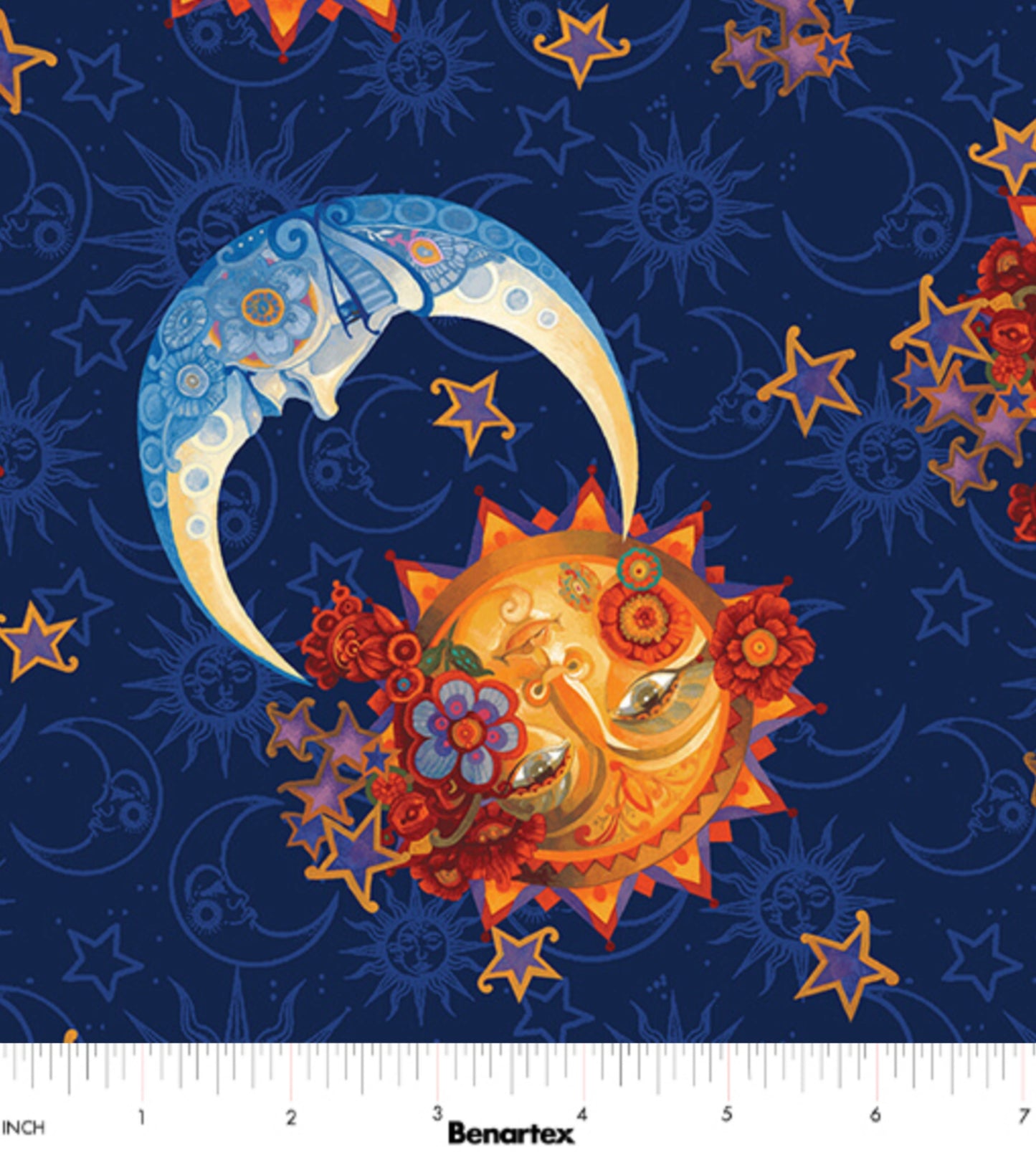 Moon and Sun - Navy - Moon and Sun Collection - Artistry Fabrics