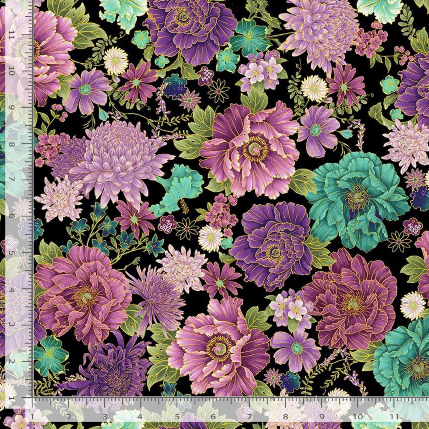 Shizuka - Packed Asian Floral - Chong A Hwang - Timeless Treasures Fabrics