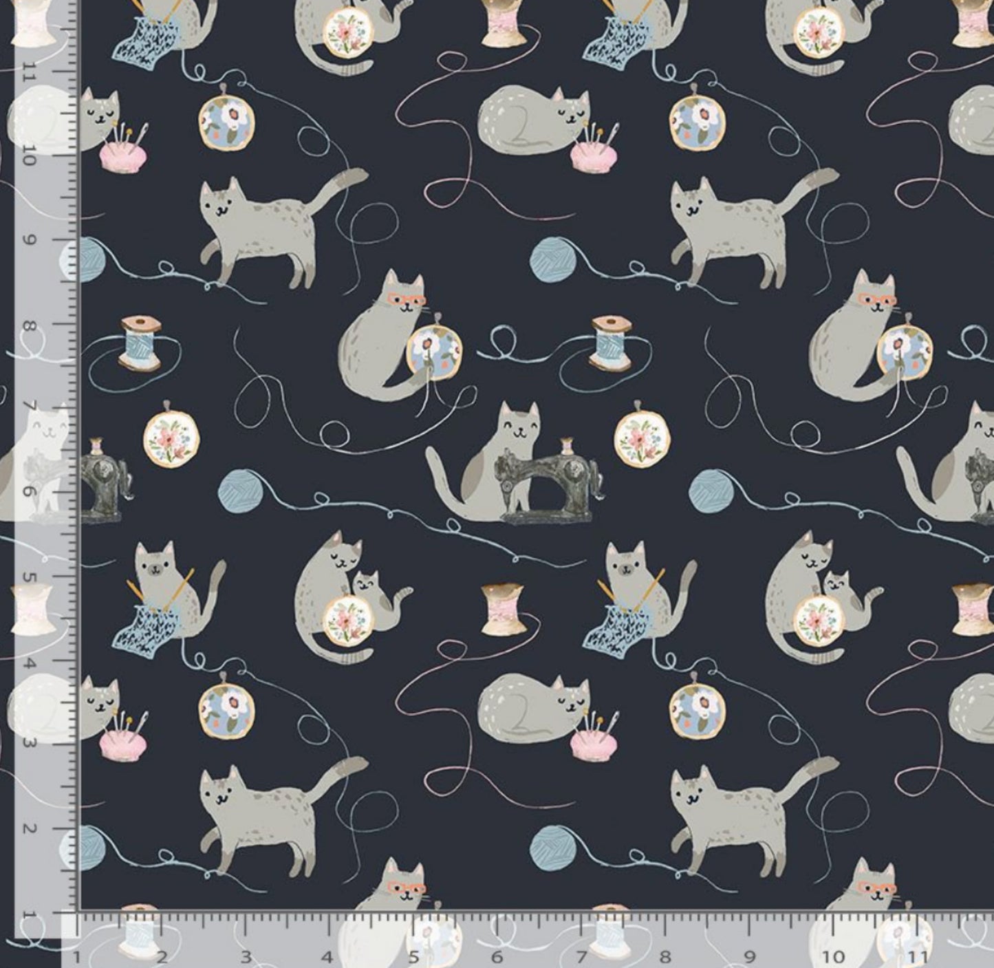 Sewing Cats - And Sew It Goes - Clara Jean for Dear Stella Fabrics