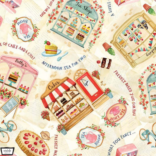 Tea Shops from the Baked With Love Collection by Louise Nisbet for Michael Miller Fabrics
