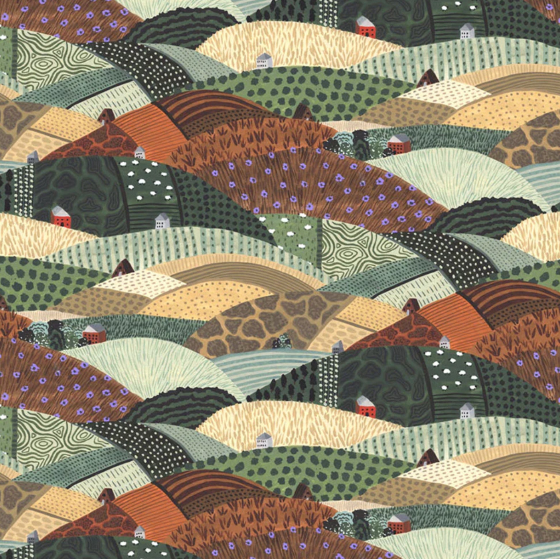Hills from the Trek Collection by Boccaccini Meadows for Figo Fabrics. 100 cotton, digitally printed. Earthy tone "Hills" fabric.