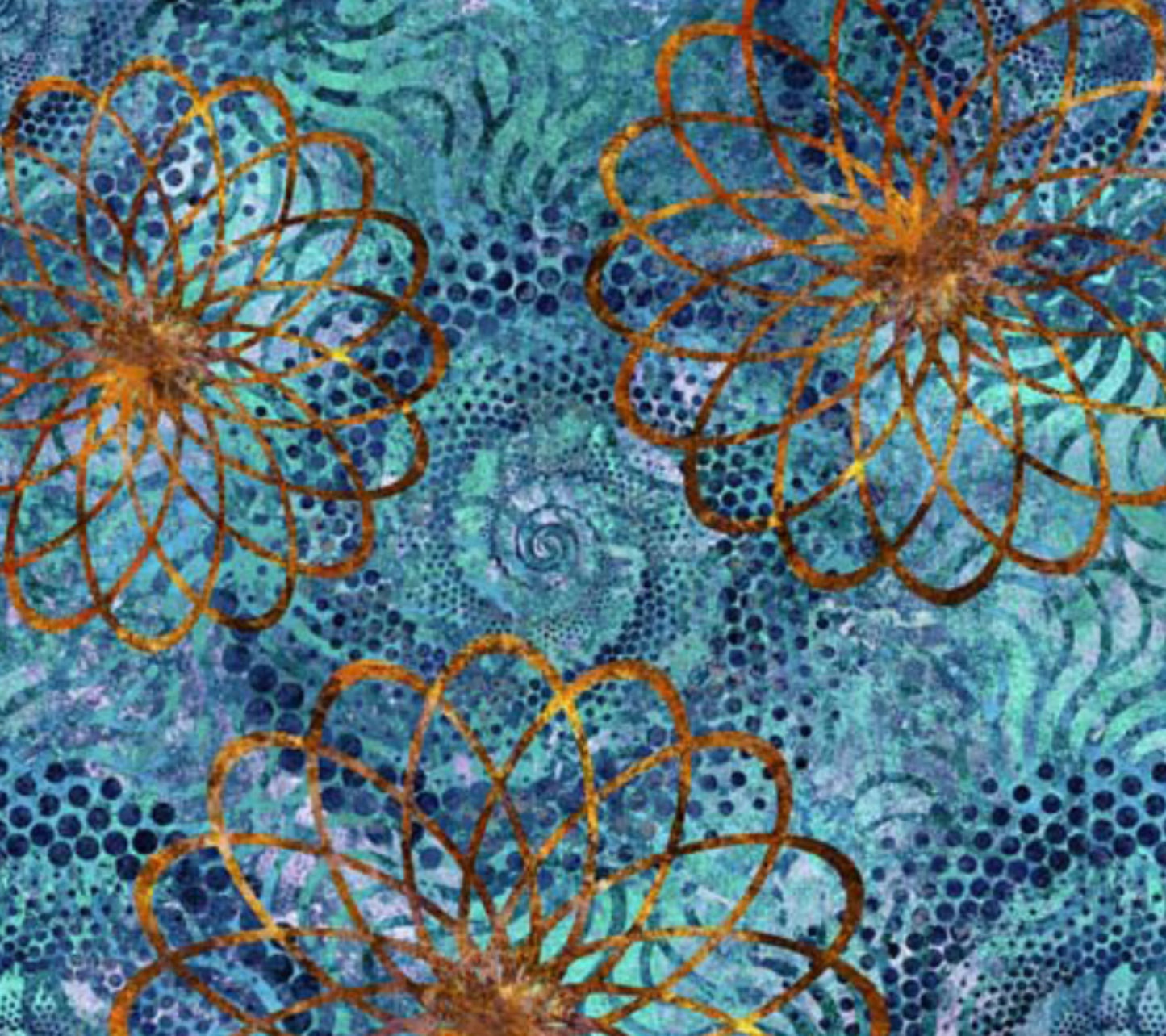 Spiral Floral Fabric - Twilight Collection by Dan Morris for QT Fabrics