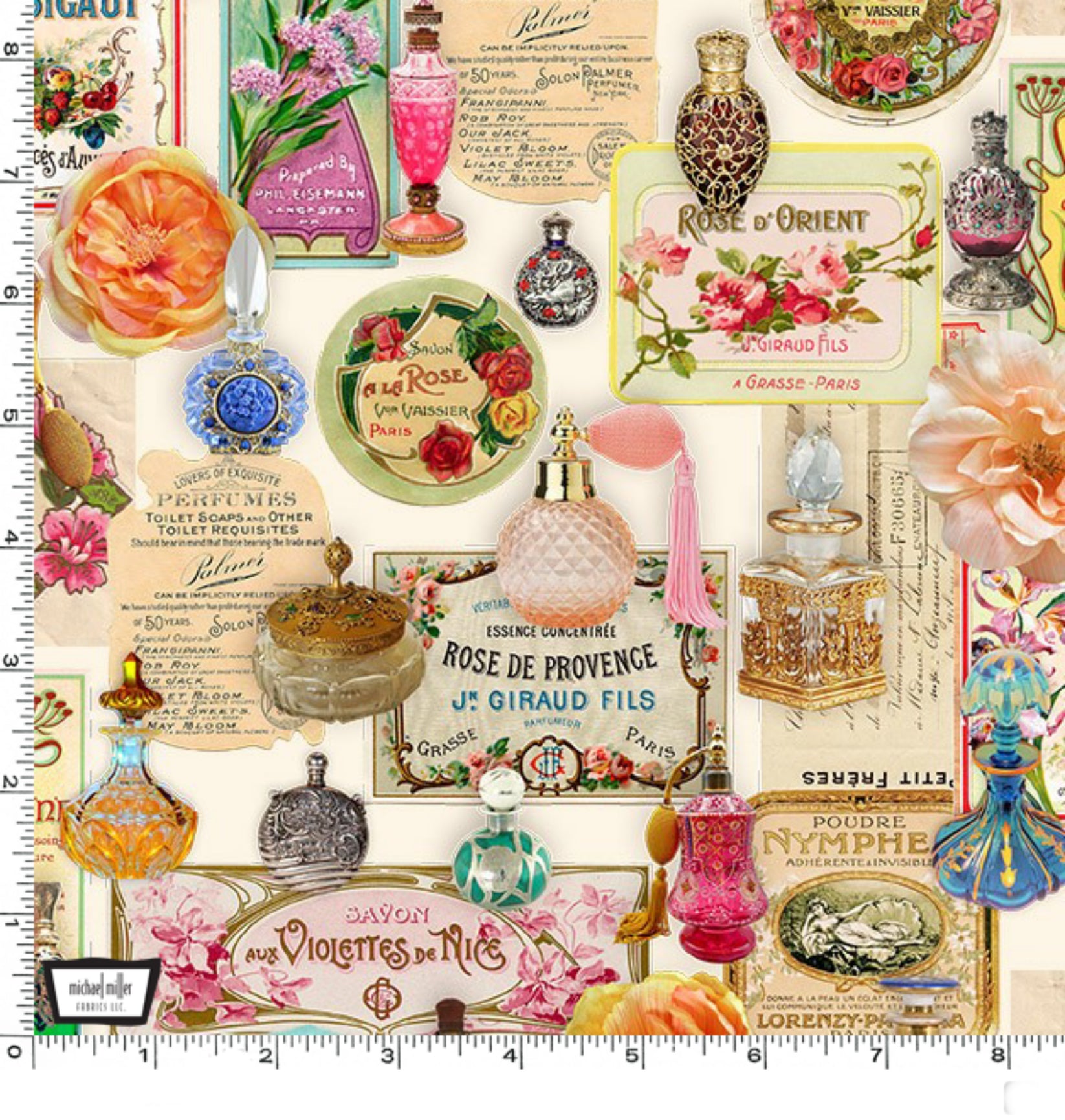 Vintage Perfumes Fabric Gilded Age Collection Michael Miller Fabri