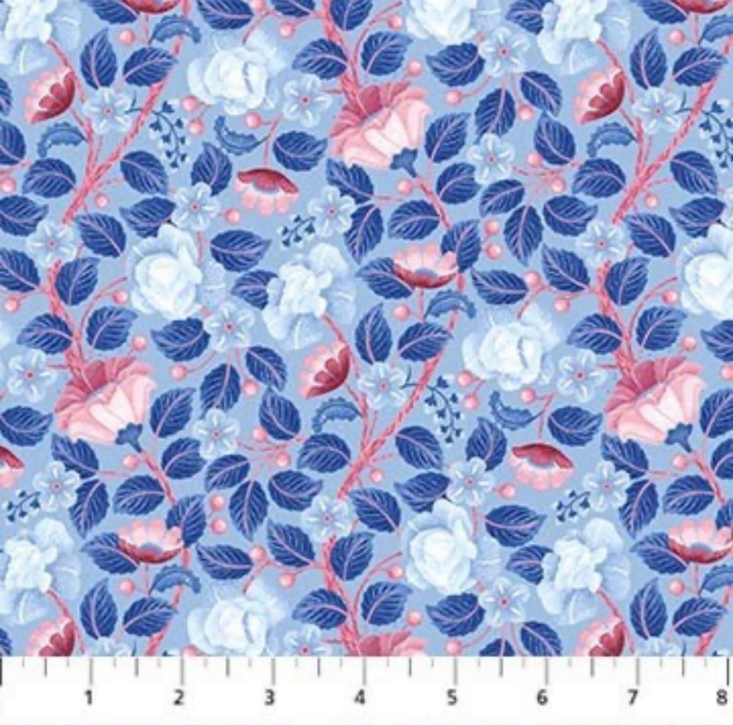 Willowberry Lane Floral All-Over - Blue Multi - Northcott Fabrics